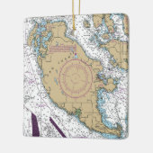 San Juan Island WA Chart Keramikornament (Links)