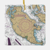 San Juan Island WA Chart Keramikornament (Vorderseite)