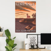San Juan Island, WA - Limoner Kiln Leuchtturm Poster (Heimbüro)