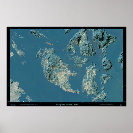 San Juan Island, Washington Satellitenposter Poster (Vorne)