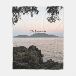 San Juan Islands - Moon Rising Over Cypress Island Fleecedecke