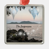 San Juan Islands - Moon Rising Over Cypress Island Ornament Aus Metall (Vorne)