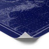 San Juan Islands WA Karte Kulturdenkmal Blaue Kuns Poster (Ecke)