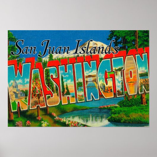 San Juan Islands, WashingtonLarge Letter Poster (Vorne)