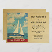 San Juan Islands Wedding Invitation Sailboat Einladung (Vorne/Hinten)