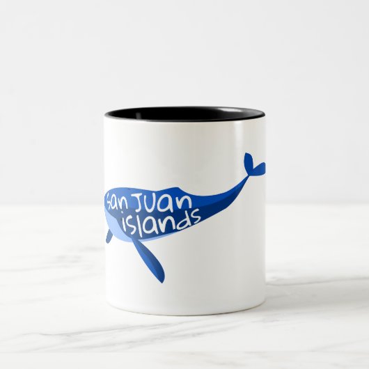 San Juan Islands Whale Zweifarbige Tasse (Mittel)