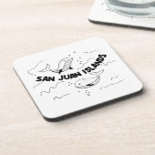 San Juan Islands Whales Getränkeuntersetzer (Linke Seite)