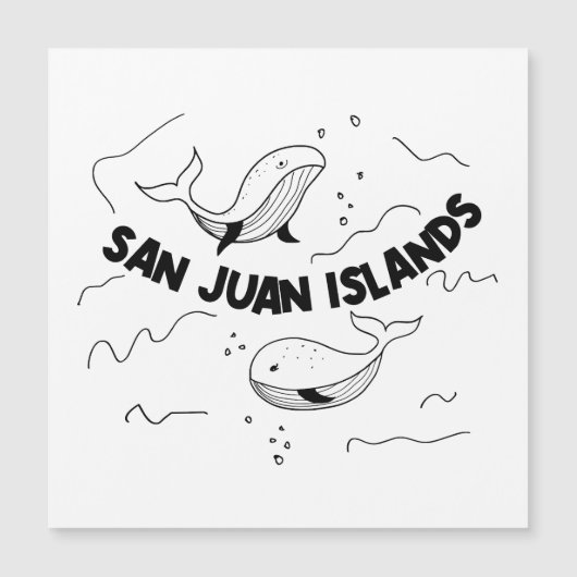 San Juan Islands Whales Magnetkarte (Vorderseite)