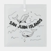 San Juan Islands Whales Ornament Aus Glas (Vorderseite)