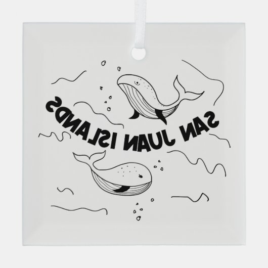San Juan Islands Whales Ornament Aus Glas (Rückseite)