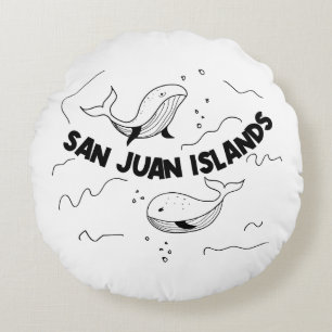 San Juan Islands Whales Throw Pillow Rundes Kissen
