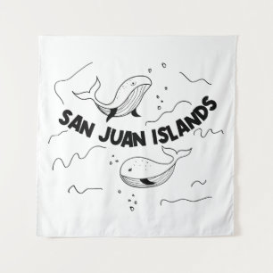 San Juan Islands Whales Wandteppich