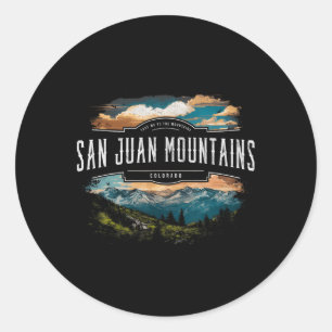 San Juan Mountains Colorado Wandern Outdoor Vintag Runder Aufkleber