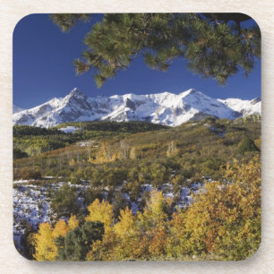 San Juan Mountains und Espen in Herbstfarben Getränkeuntersetzer