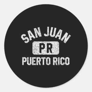 San Juan Pr Puerto Rico Gym Style gestört Weiß Runder Aufkleber