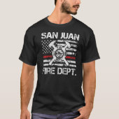 San Juan Puerto Rico Fire Department Thin Red Line T-Shirt (Vorderseite)