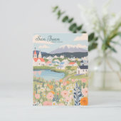 San Juan Puerto Rico Gouache Illustration Travel Postkarte (Stehend Vorderseite)