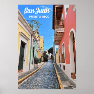 San Juan Puerto Rico Insel Colorful Reisen Foto Poster