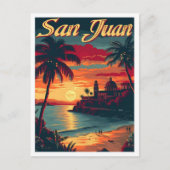 San Juan Puerto Rico Kunstvoll wandern Postkarte (Vorderseite)