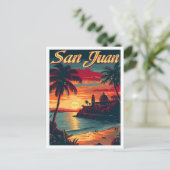 San Juan Puerto Rico Kunstvoll wandern Postkarte (Stehend Vorderseite)