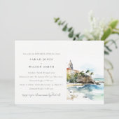 San Juan Puerto Rico Landscape Rehearsal Dinner Einladung (Stehend Vorderseite)