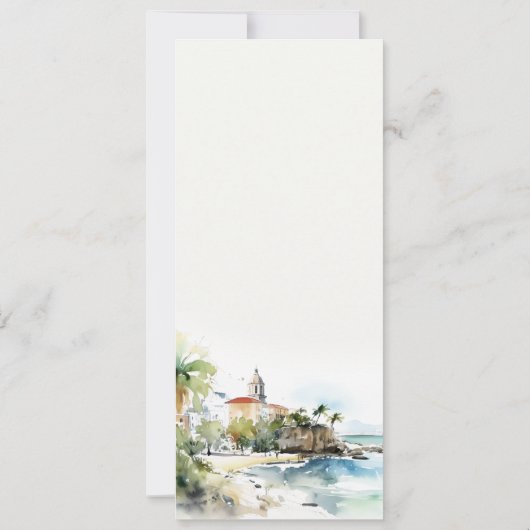 San Juan Puerto Rico Landscape Wedding Menu Card Einladung (Rückseite)