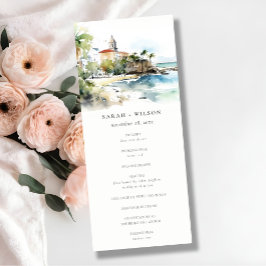 San Juan Puerto Rico Landscape Wedding Program Einladung
