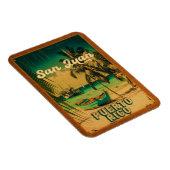 San Juan Puerto Rico Palm Tree Souvenirs 60er Magnet (Rechte Seite)
