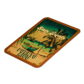 San Juan Puerto Rico Palm Tree Souvenirs 60er Magnet (Linke Seite)