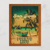 San Juan Puerto Rico Palm Tree Souvenirs 60er Postkarte (Vorderseite)