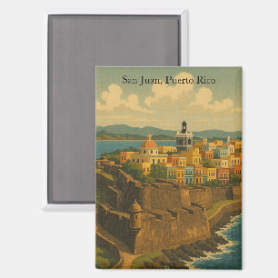 San Juan Puerto Rico Retro Kunst, Dichtung und Mus Magnet