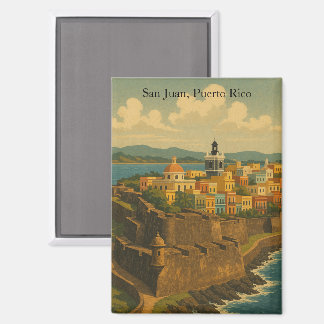 San Juan Puerto Rico Retro Kunst, Dichtung und Mus Magnet