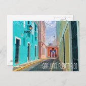 San Juan Puerto Rico Schöne Pastelle Postkarte (Vorne/Hinten)
