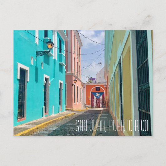 San Juan Puerto Rico Schöne Pastelle Postkarte (Vorderseite)