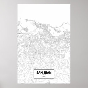 San Juan, Puerto Rico (schwarz auf weiß) Poster