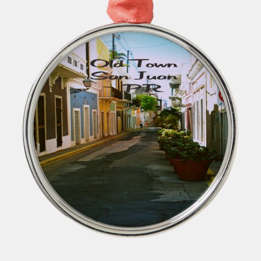 San Juan Puerto Rico Silbernes Ornament (Vorne)