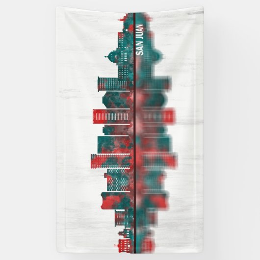 San Juan Puerto Rico Skyline Banner (Vertikal)