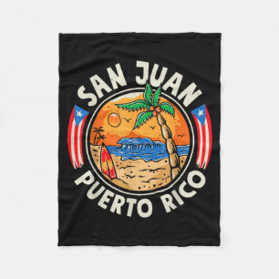 San Juan Puerto Rico Strand Retro Vintage 70er Fleecedecke
