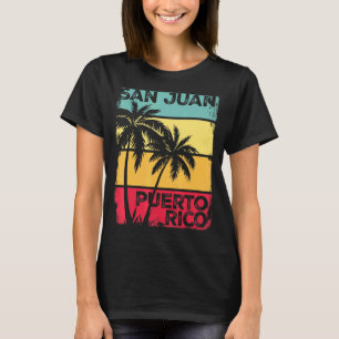 San Juan Puerto Rico Vintag Graphic Retro 70er Sun T-Shirt