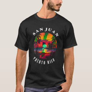 San Juan Puerto Rico Vintag Graphic Retro 70er Sun T-Shirt
