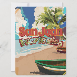 San Juan Puerto Rico Vintage Reisen Poster Einladung