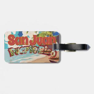 San Juan Puerto Rico Vintage Reiseplakat Gepäckanhänger