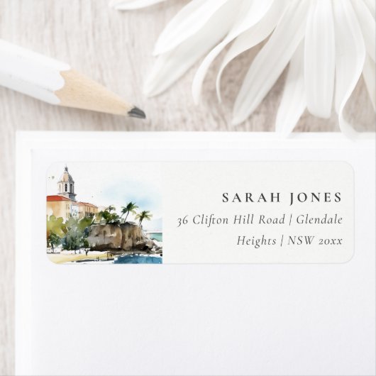San Juan Puerto Rico Watercolor Landscape Wedding (Insitu)
