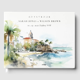 San Juan Puerto Rico Watercolor Landscape Wedding Gästebuch