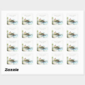 San Juan Puerto Rico Watercolor Landscape Wedding Quadratischer Aufkleber (Blatt)