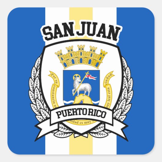 San Juan Quadratischer Aufkleber (Vorderseite)