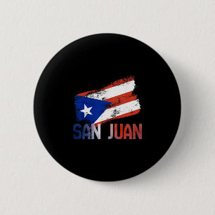 San Juan Stadt Puerto Rico Flagge Vintage Roots Bo Button