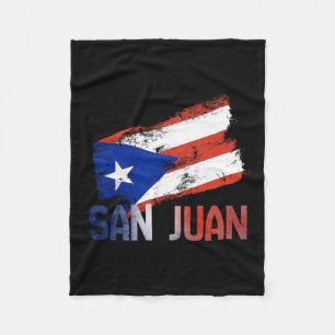 San Juan Stadt Puerto Rico Flagge Vintage Roots Bo Fleecedecke