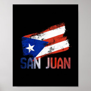 San Juan Stadt Puerto Rico Flagge Vintage Roots Bo Poster