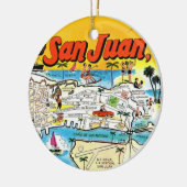 San Juan Vintage Karte Keramik Ornament (Links)